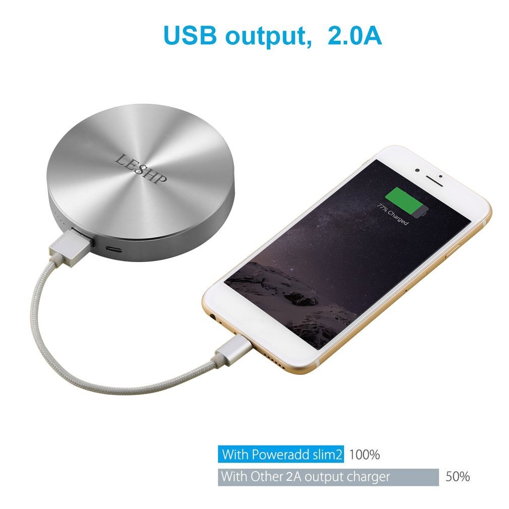 Leshp 6000Mah 5V/2.0A Universale della Banca di Potere Portatile Batteria Esterna Del Caricatore di Sostegno Per I Telefoni Intelligenti Tablet dimensioni compatte