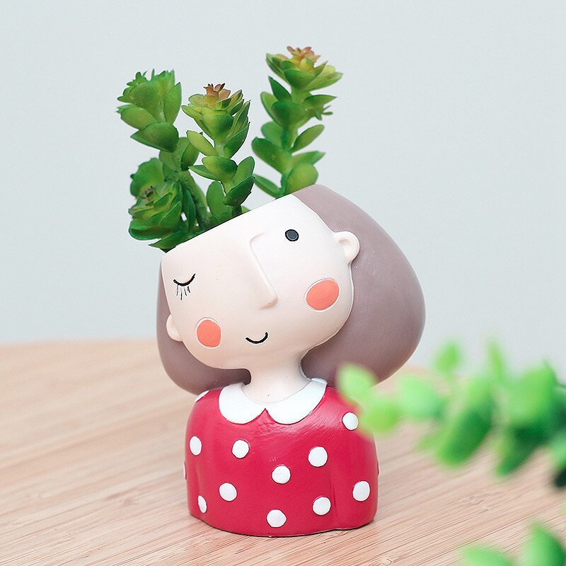 Bloemenmeisjes plantenbakset  - 4 stuks europese stijl vetplanten plantenbak mini bonsai cactus bloempot woondecoratie knutsel