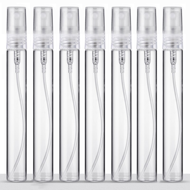 10/30/50/100PCS 10ML Perfume Bottle Portable Glass Refillable Spray Bottle Atomizer Container Women Perfume Pump Travel Bottle: 100pcs