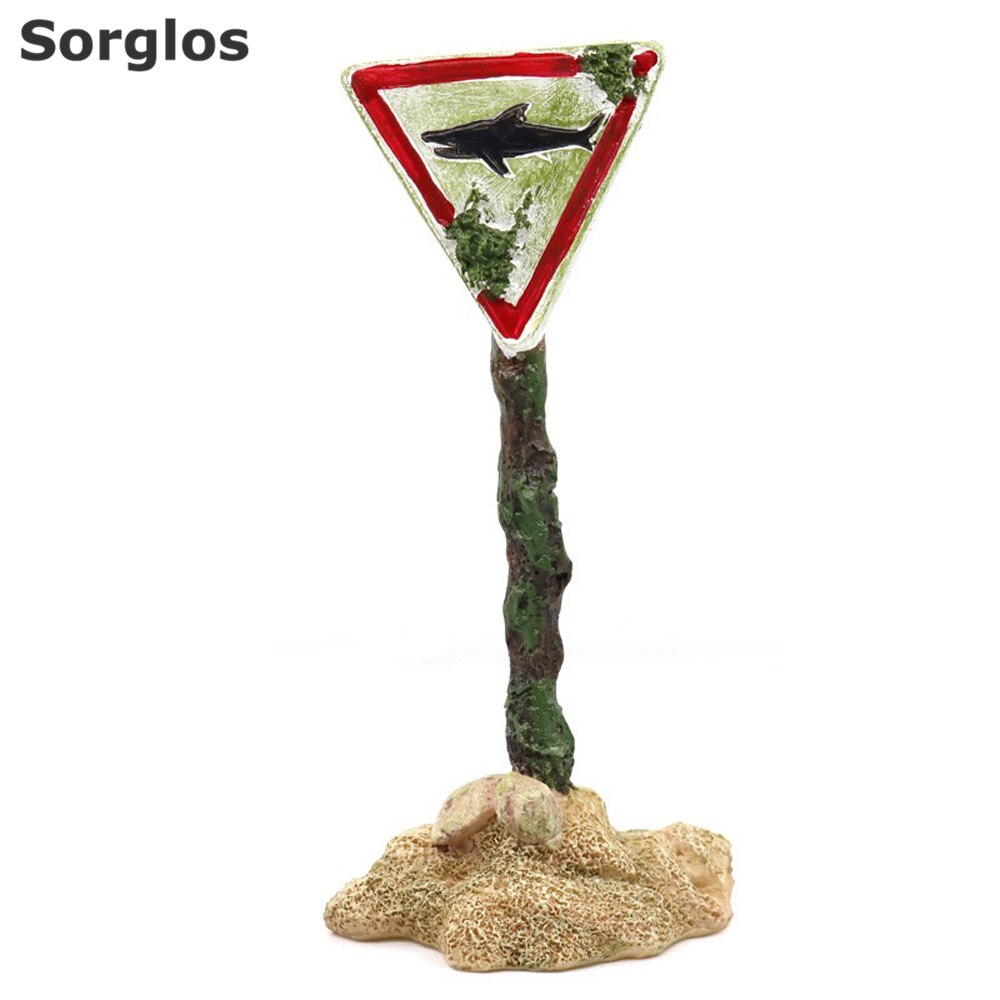 Harpiks haj advarselstavle kranium advarselsskilt sunken rock kunstig akvarium akvarium dekoration ornament håndværk boligindretning: 3