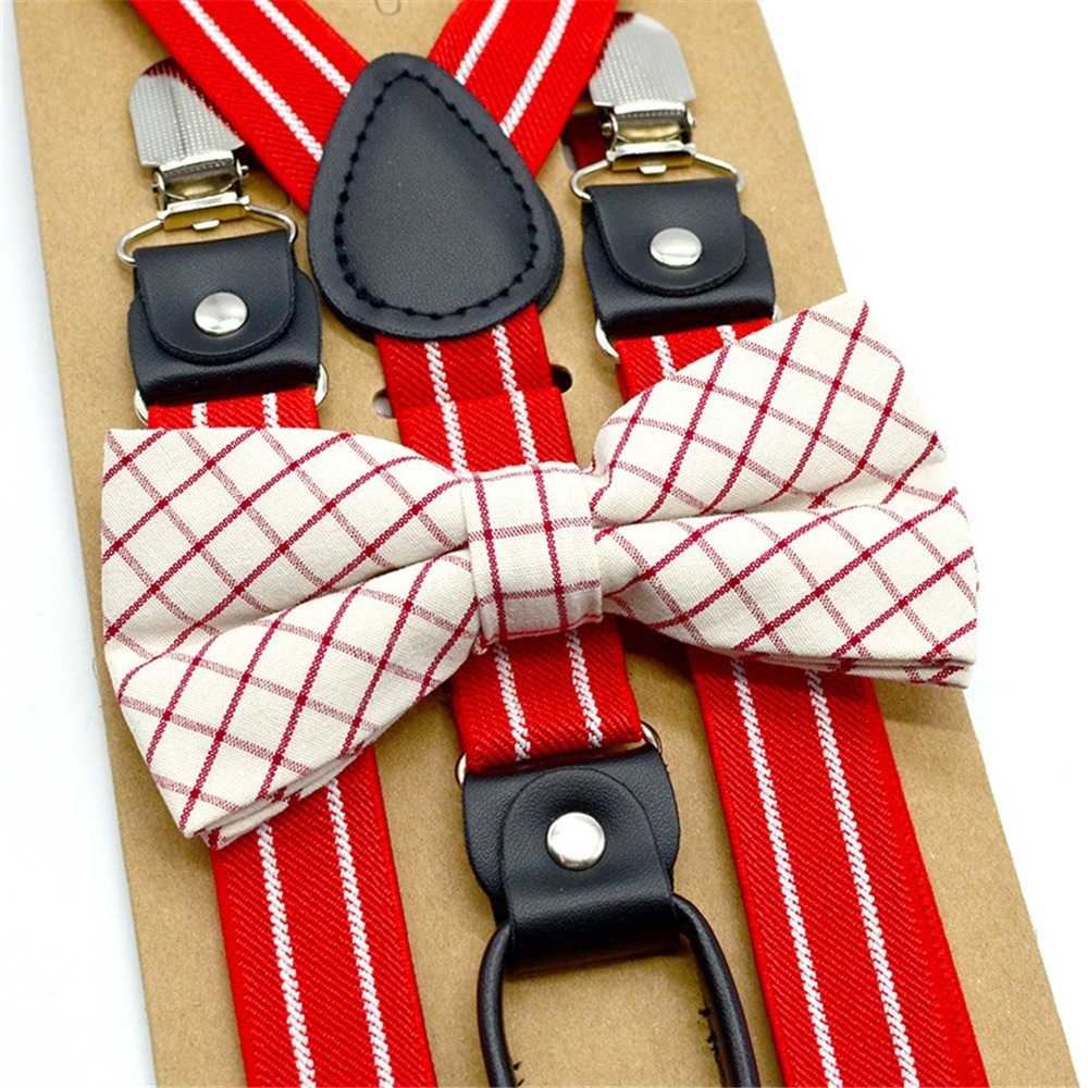 Beige Mens Suspenders Braces Women Bow Tie Dress Suspenders Belt Husband Striped Y Back Suspender Pants for Adults