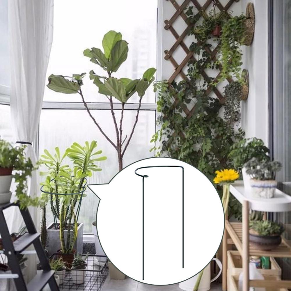 2pcs Half Round Plant Support Ring Garden Tool Solid Steel Rust Semi-Circular Plant Border Support Wire Hoop Plant Support Frame