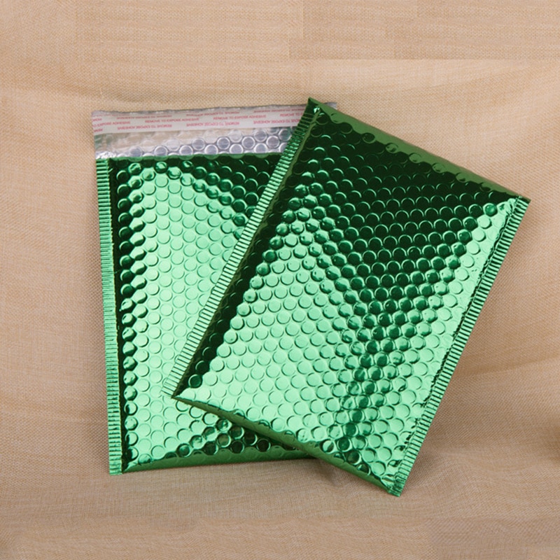50Pcs/Lot 18*23cm Green Aluminized Film Bubble Envelope Shockproof Padded Envelope Self Seal Poly Mailer Waterproof Bag