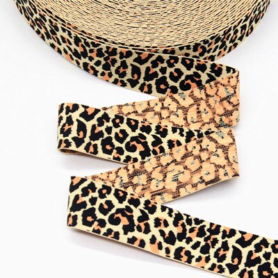 Leopardprint elastikbånd 25mm 40mm elastikbånd tøjposer bukser elastikbånd stropper diy sytilbehør 1m: Lysegul / 40mm