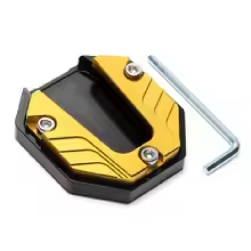 Universale scooter Moto Bici Cavalletto Prolunga Piede Cavalletto Laterale Estensione pad Piastra di Supporto base Ingrandita Antiscivolo: Oro