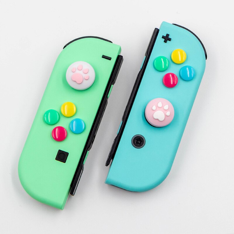 Thumb Stick Grip Cap ABXY Key Sticker Joystick Button Protective Cover Nintend Switch Joy-con Controller Skin Colorful Case: 3