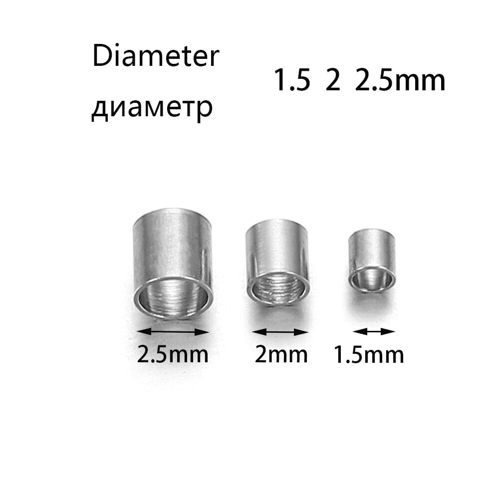 150 sztuk/partia 1.5 2.0 2.5mm korek odstępnik fałda rura dla DIY koraliki złącza drutu biżuteria dokonywanie ustalenia akcesoria dostaw: 2.5mmX150PCS