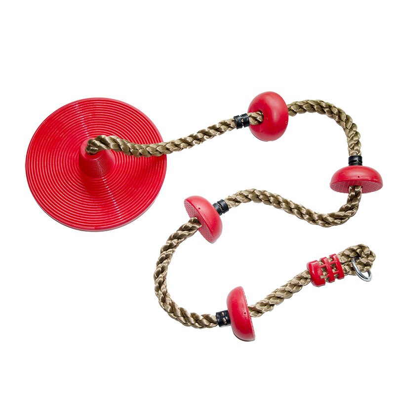 Bambini altalena all&#39;aperto disco altalena sedile corda da arrampicata con piattaforme giungla palestra Fitness altalena accessori gioco per bambini sedile giocattolo sportivo: Rosso