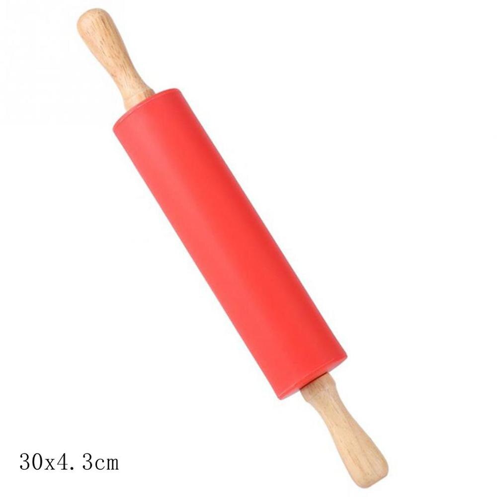 Silicone Rolling Pin Baking Cookies Biscuits Fondant Dough Roller PP Non-Stick Rolling Pin Embossing Mold DIY Baking: NO.9