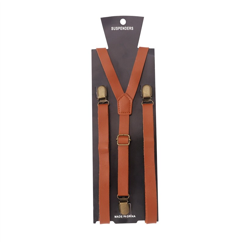 Heren Bretels Pu Bretels Y Shape Strap Clip Volwassen Broek Jarretel Bretels Accessoires Bruiloft Casual Wear: Chocolade
