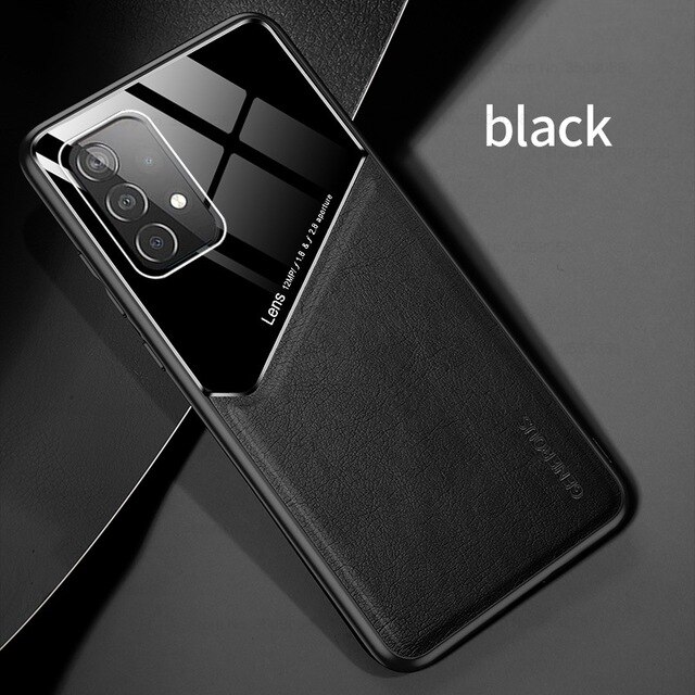Funda de cuero con soporte magnético para samsung galaxy a72 5g sm-a726b/ds 6,7 ", carcasa de silicona a prueba de golpes: for samsung a72 4G / black