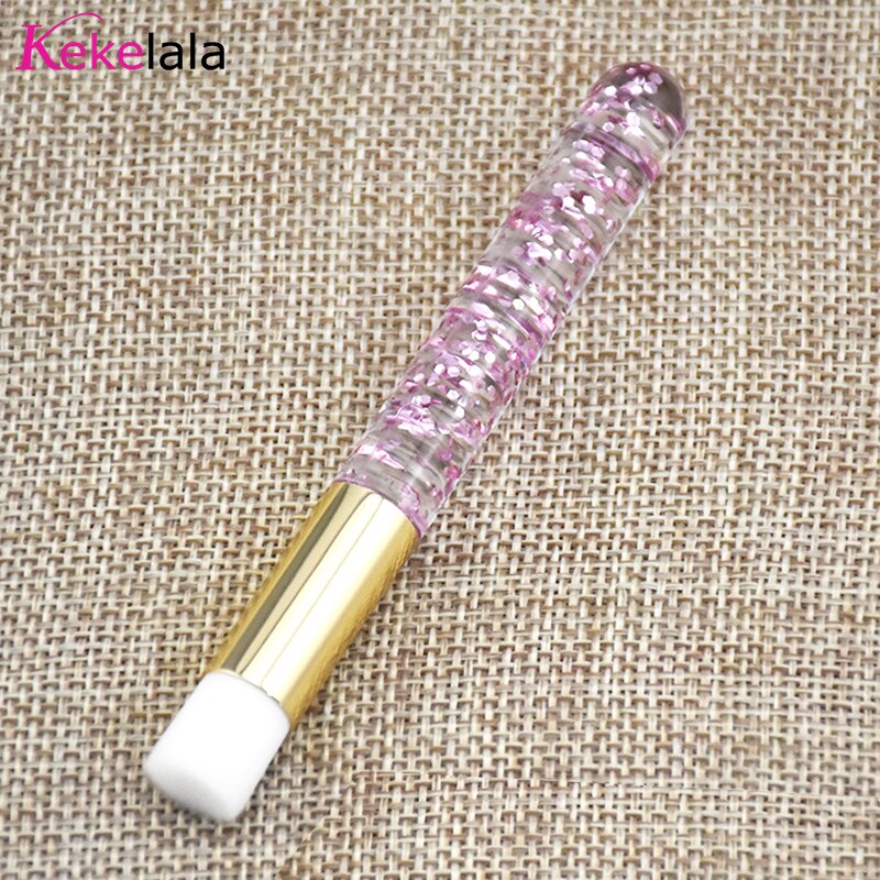 Ögonfransförlängning rengöringsborste fransschampo borste applikator näsborstar skönhet hudvård kvinnor makeup verktyg: Glitterrosa