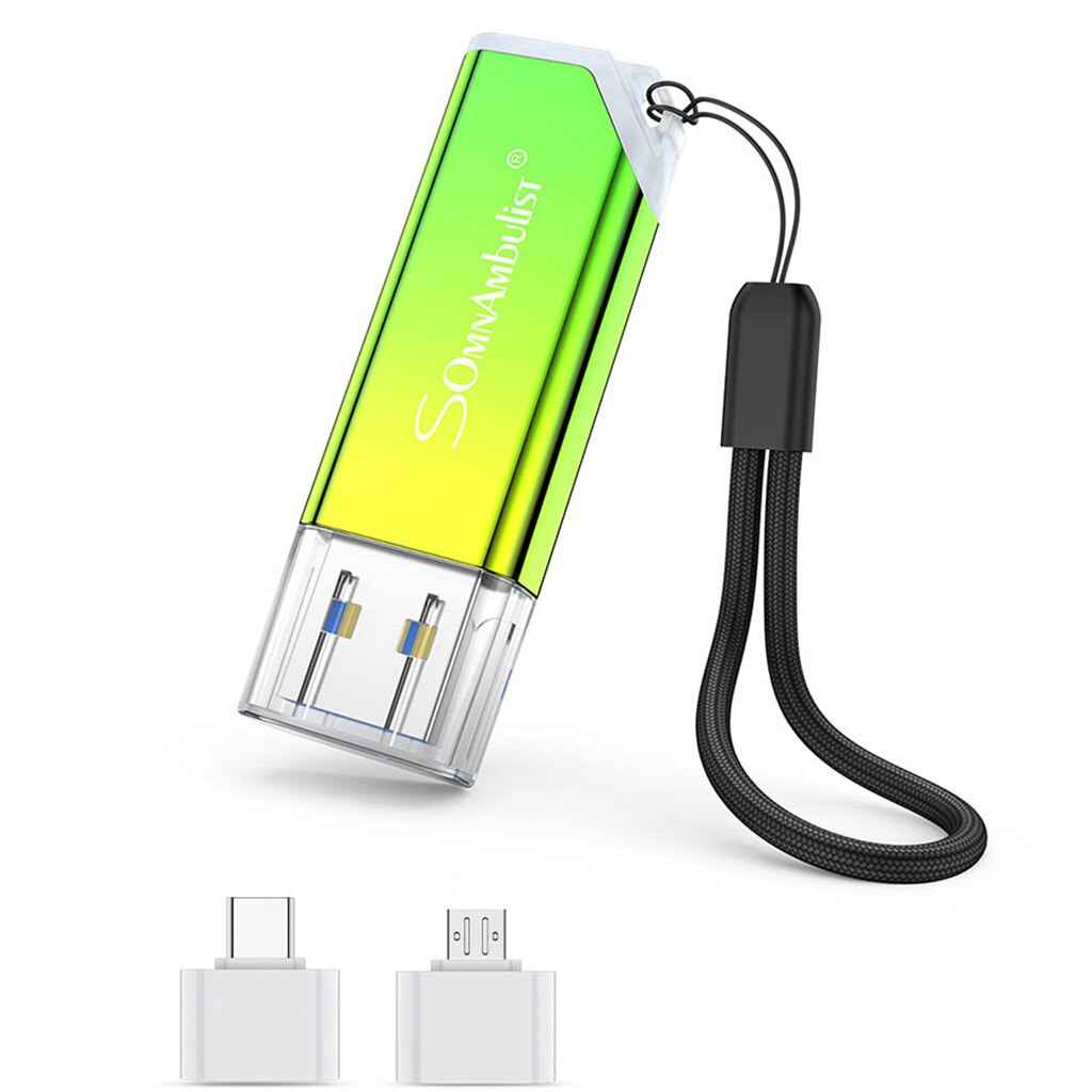 Memoria USB 3,0 de Metal con gradiente fino, 8GB, 16GB, 32GB, 64GB, 128GB, 256GB, externa, 3,0: 16 GB / green