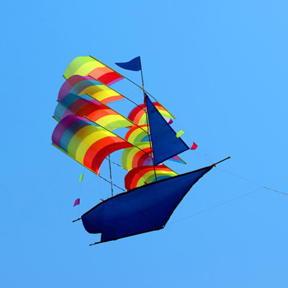 3D Sailboat Kite for Kids and Adults Sailing Boat Flying Kite with String and Handle Outdoor Beach Park Sports Fun