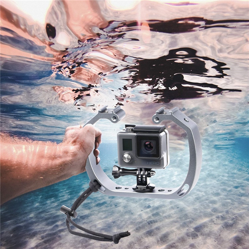 Mango estabilizador de agarre para GoPro Hero 9 8 7 Hero, aleación de aluminio negro, Micro película submarinismo, accesorio para cámaras de acción