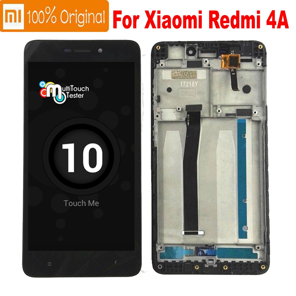 100% Original Xiaomi Redmi 4X 4A Hongmi Tela Lcd Touch Panel Digitador com Quadro Assembléia 10 Sensor de Ponto de Pantalla