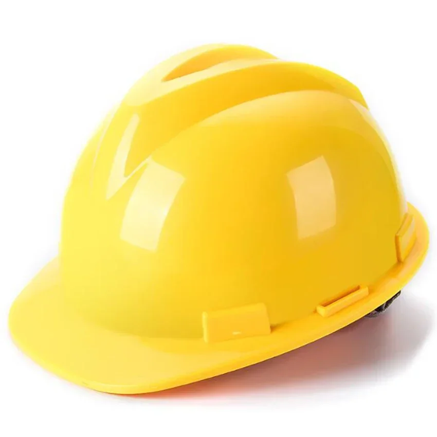 Worker Construction Site Protective Cap ABS Hard Hat V Shaped Adjustable Size Rotary Knob Safety Helmet: Yellow