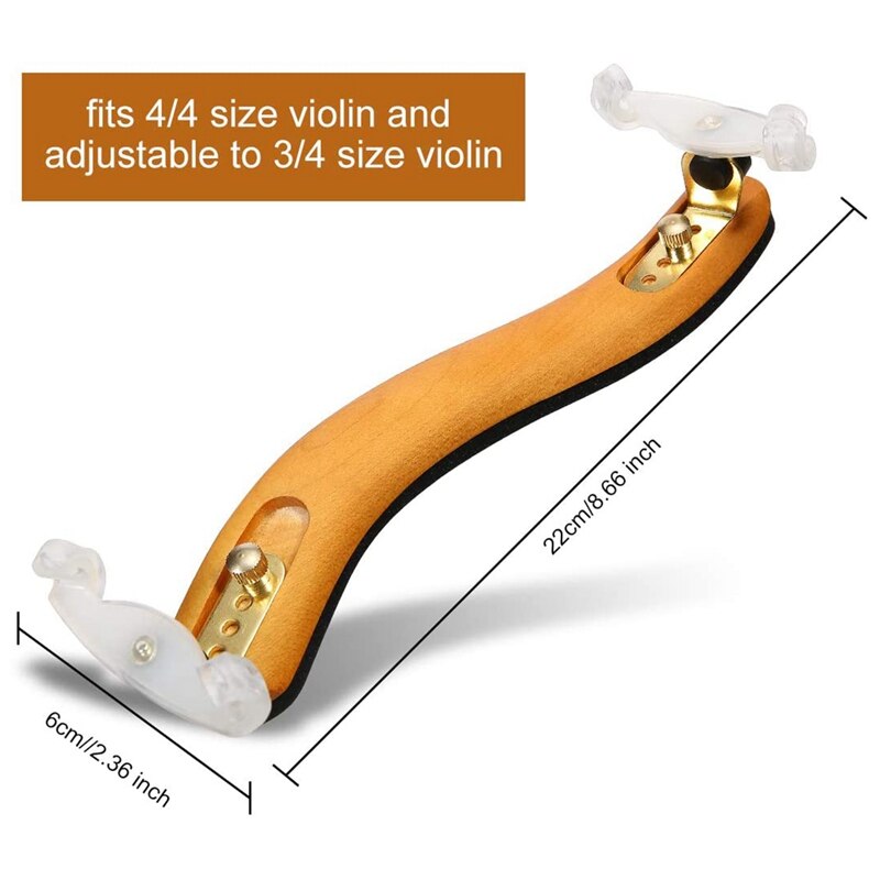 Viool Schoudersteun Schouder Mount Met Silicone Rubber Voeten &amp; Schuimvulling Verstelbare Voeten Voor 4/4 3/4 1/2 1/4 1/8 viool