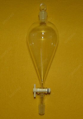 1000 ML, Peervormig Scheitrechter, PTFE Valve, 24/29 Grond Joint