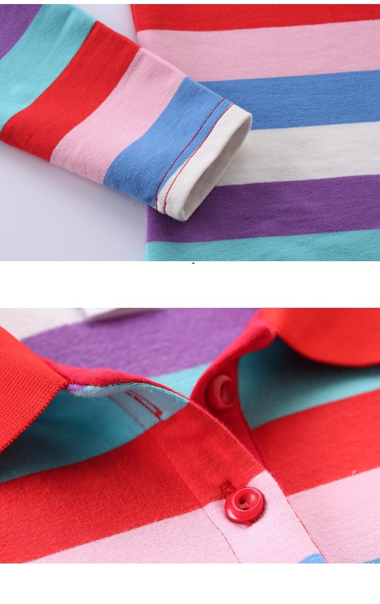 Dames klassieke pasvorm gestreept kleurrijk stretch katoenen poloshirt met omslagkraag dames poloshirts lange mouw polo femme