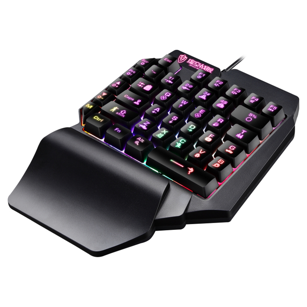 35-Key Een Hand Mechanische Gaming Toetsenbord Rgb Backlit Draagbare Mini Gaming Keyboard Game Controller Voor Fps Mobiele games Pc