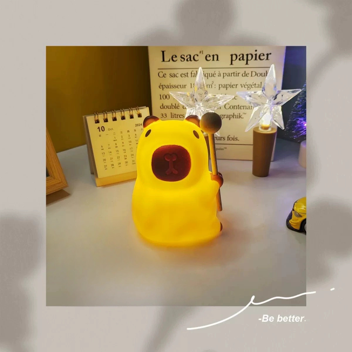 Veilleuse en plastique dauphin mignon, cochon d'inde, batterie, de décoration de bureau, papeterie , 2025: Bleu