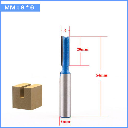 8mm Shank Straight/Dado Router Bit Set Diameter Woodworking Tools CNC Milling Cutter Endmill for Wood: 8mm X 6mm