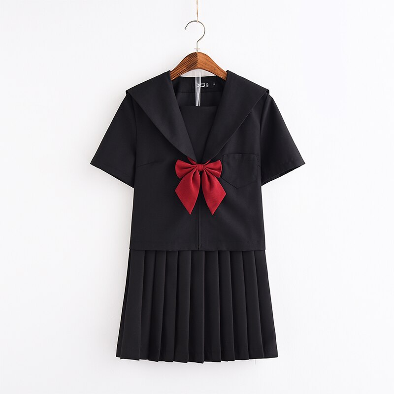 Uniforme escolar negro japonés de Svitania, uniforme de marinero, traje de escuela secundaria, uniformes de estudiantes femeninas