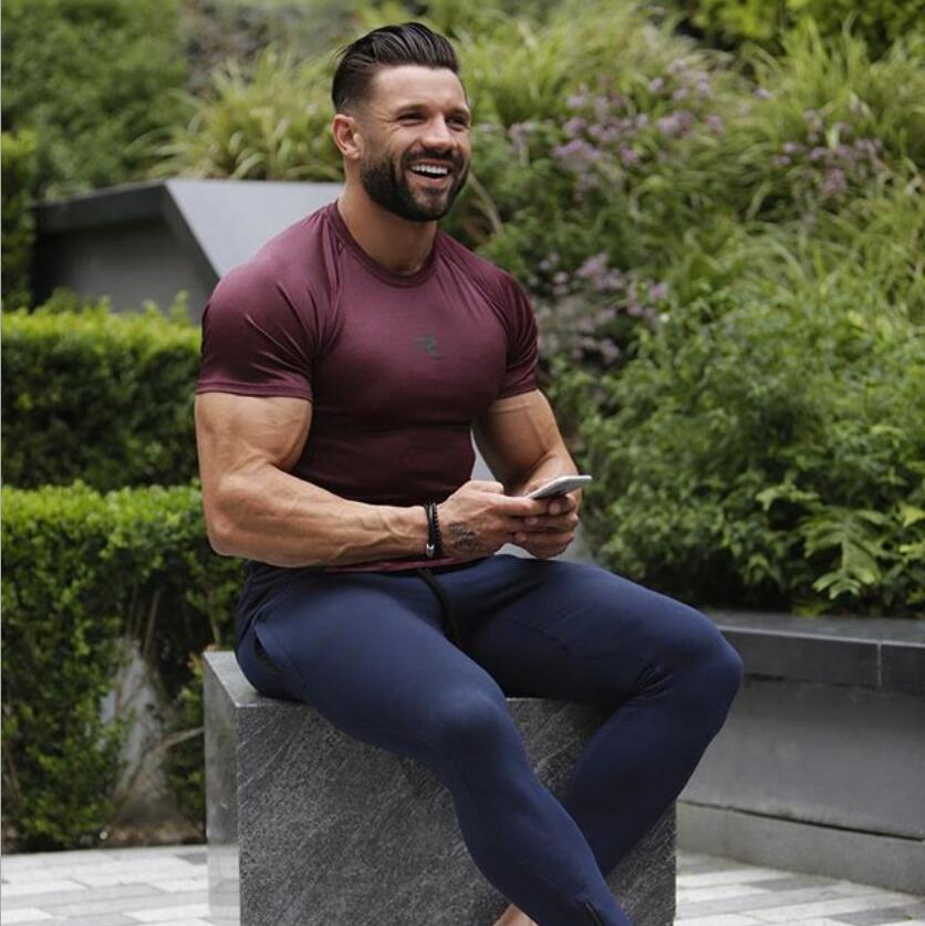 Summer sports shirts male bodybuilding fitness gym... – Grandado