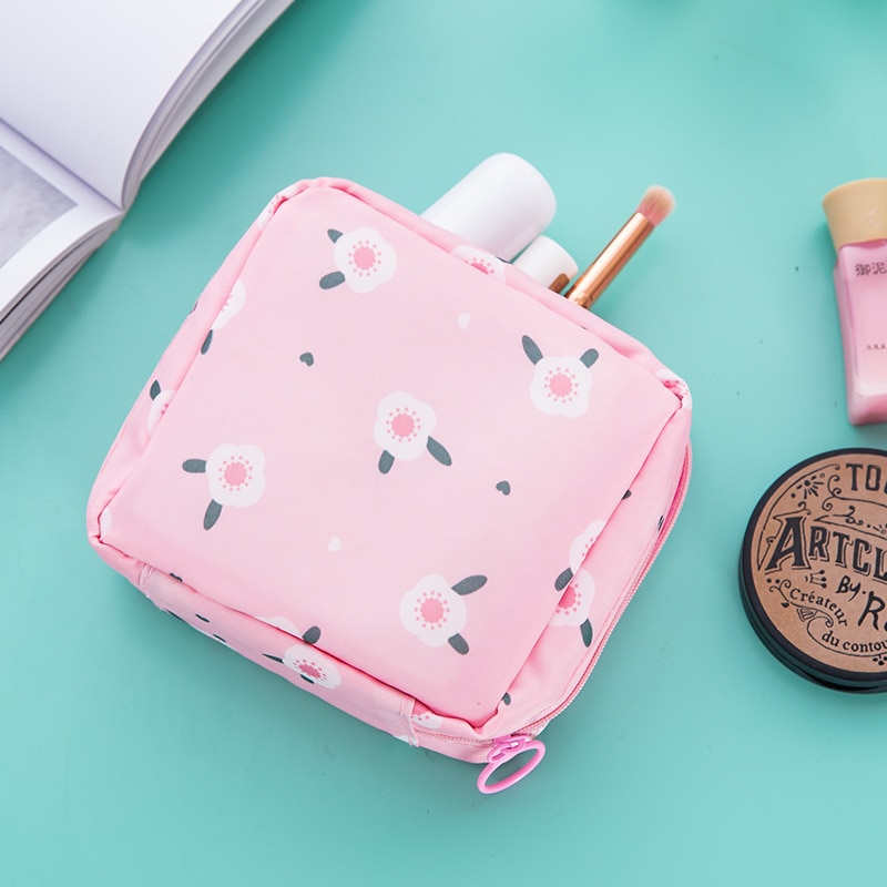 Large Capacity Bags Sanitary Cotton Pad Tampon Purse Holder Portable Fabric Case Organizer Pouch Towel Napkin Aunt Storage Bag