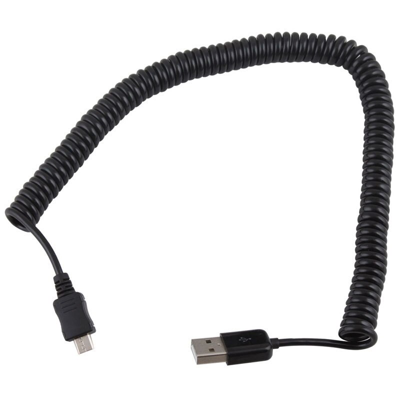10ft 3M Lente Coiled Usb 2.0 Male Naar Micro Usb 5 Pin Data Sync Charger Cable #23669