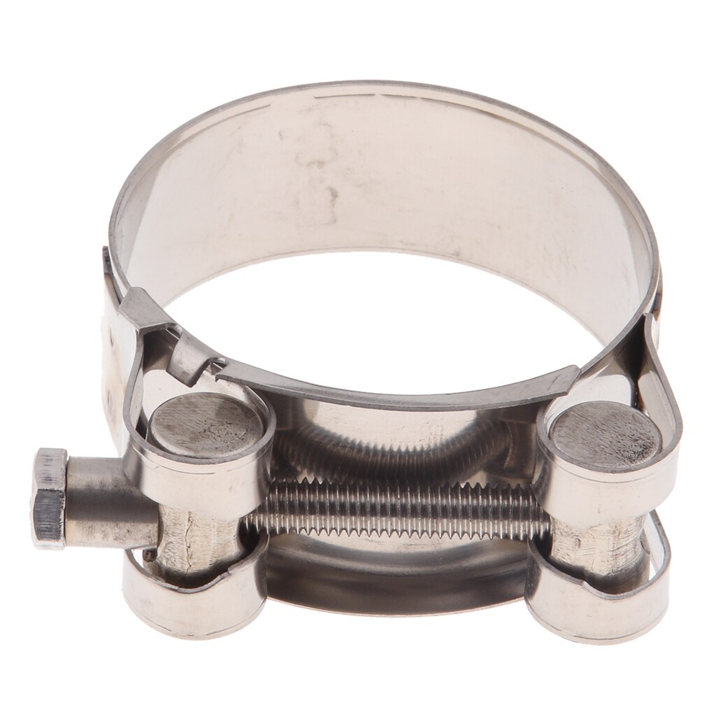 Abrazadera de tubo de escape de acero inoxidable para motocicleta, accesorio de alta resistencia para silenciador tipo deslizante, 32-55mm: 48-51mm