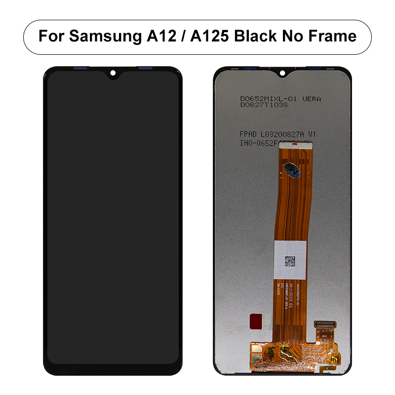 6.5 &quot;Originele Voor Samsung Galaxy A12 Lcd A125F A125M A125U A125F/Ds A125 Lcd Touch Screen Digitizer vervangende Onderdelen: Black no frame