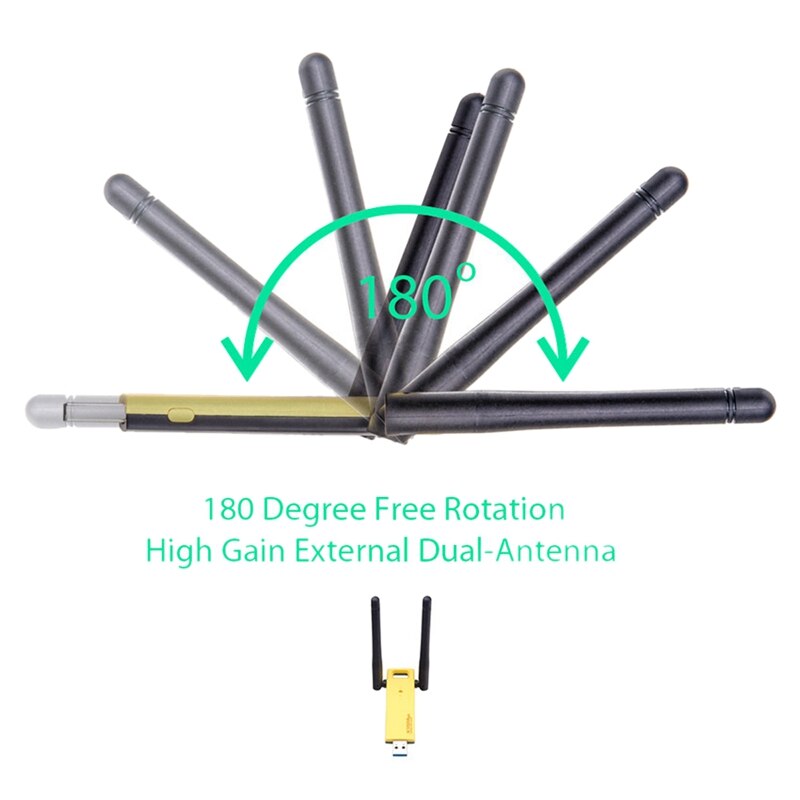 3.0 Gigabit USB Wireless Network Card RTL8812 Dual Frequency 2.4G+5G Dual Antenna 1200M Gigabit 802.11Ac