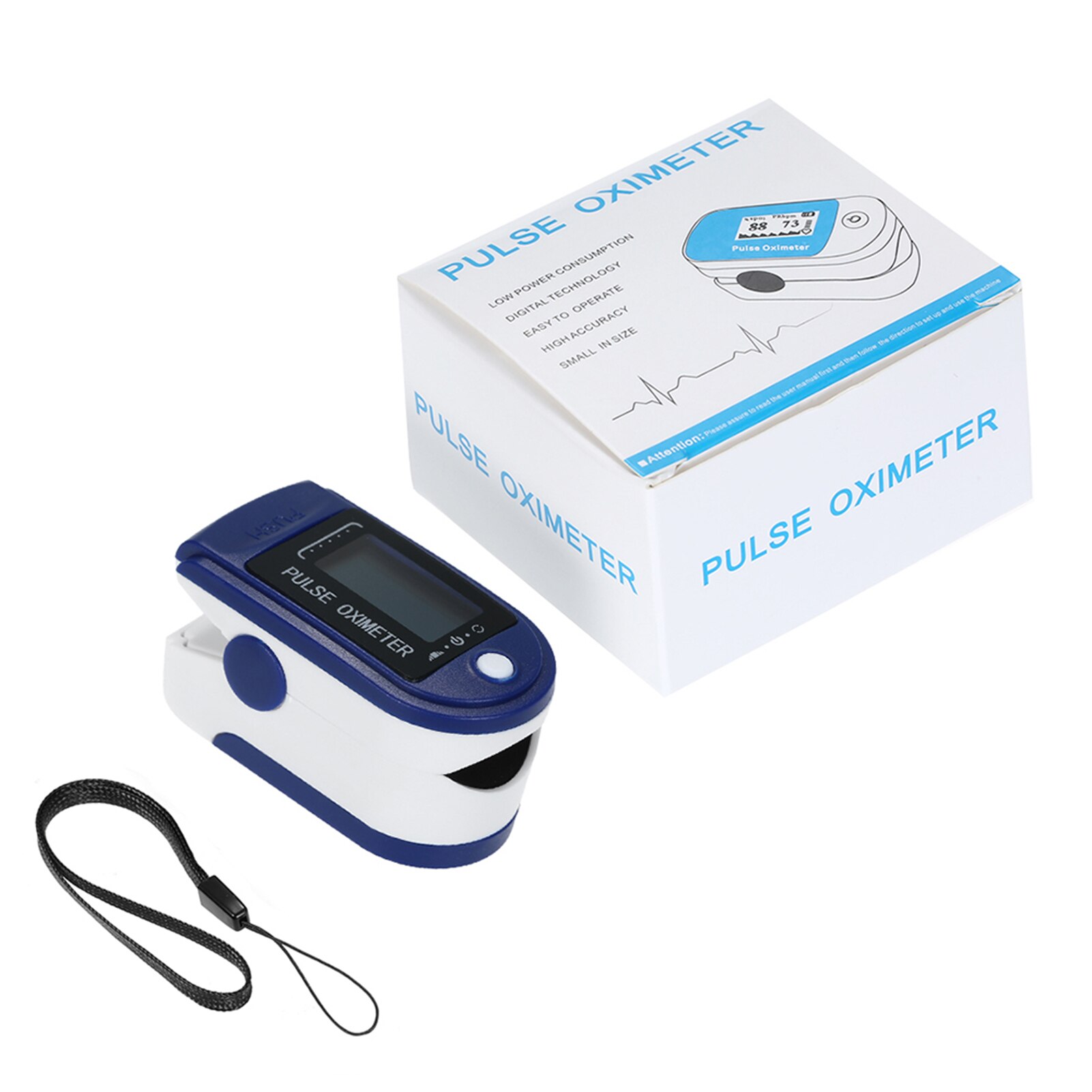 Digital Fingertip Pulse Oximeter OLED Display Blood Oxygen Sensor Saturation Mini SpO2 Monitor PR Pulse Rate Measurement Meter: Dark blue