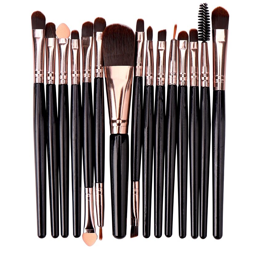 Lemoda Makeup Brushes Set 15pcs Eyebrow Highlighter Powder Foundation Eye Shadow Brush Cosmetics Makeup Brush: HY