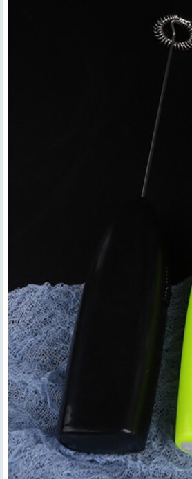 Mjölkskummare mixer 2 visp handhållen 3- hastighet mjölkskummare för cappuccino, äggvisp mini mixer latte cappuccino choklad: Svart