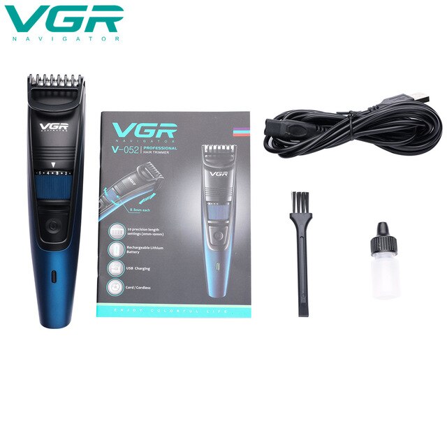 Vgr trimmer til mænd vandtæt hårklippemaskine ansigt krop skægtrimmer elektrisk usb genopladelig barbermaskine: V -052