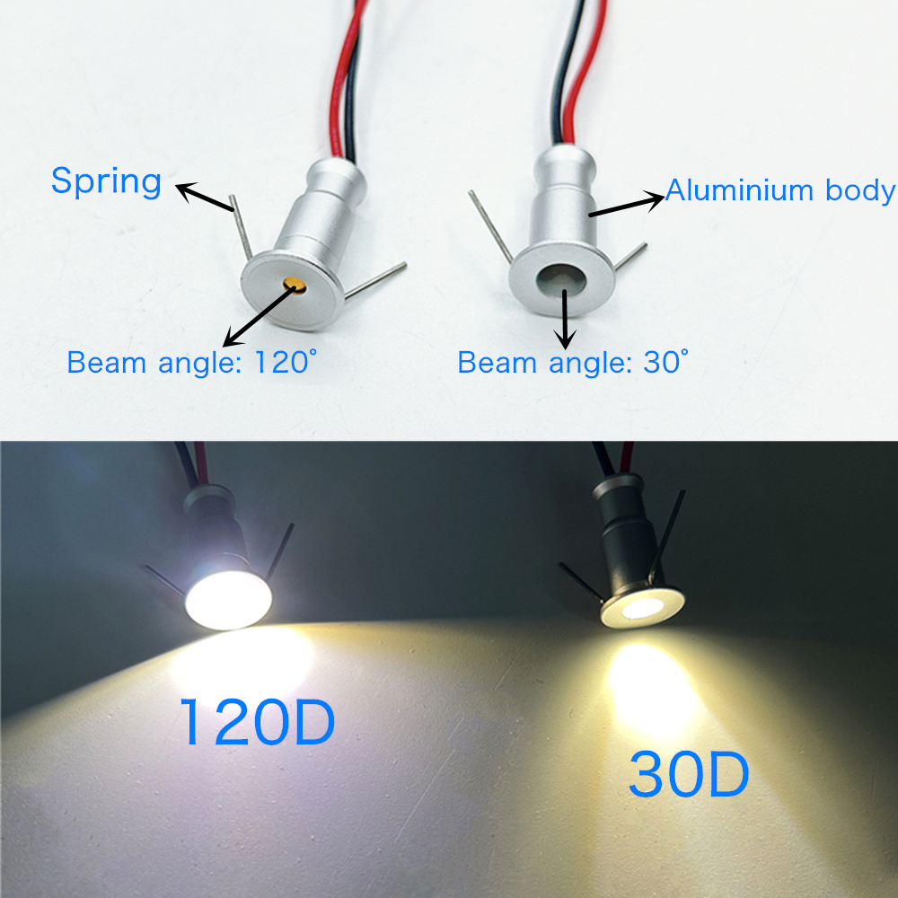 10mm Mini Spot Licht 0,5 W LED Strahler DC12V Dimmbare Strahler Einbau Led Downlight Decke Lampe Schaufenster Display beleuchtung