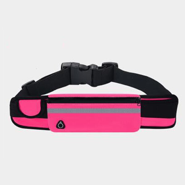 6.5 Inch Sports Running Waist Bag for iPhone Samsung Huawei Outdoor Jogging Belt Waterproof Phone Bag Case Women Gym belt waist: Rose red