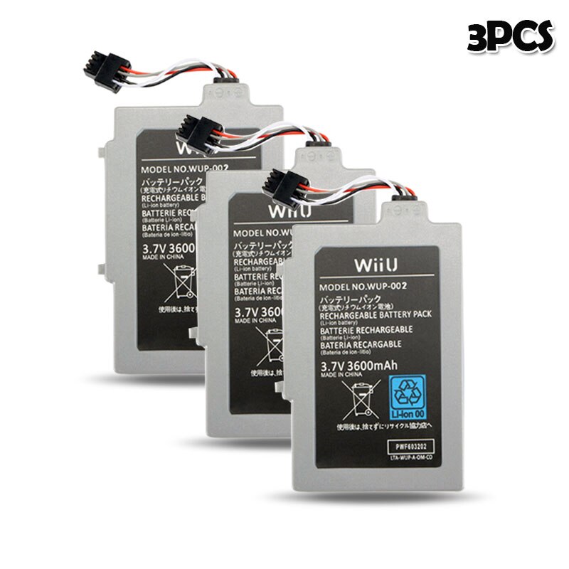 3,7 V 3600mAh Lithium Li-Ion Akku für Nintendo Wii U Wii-U Wiiu Controller Joystick Gamepad batterie: 3PCS