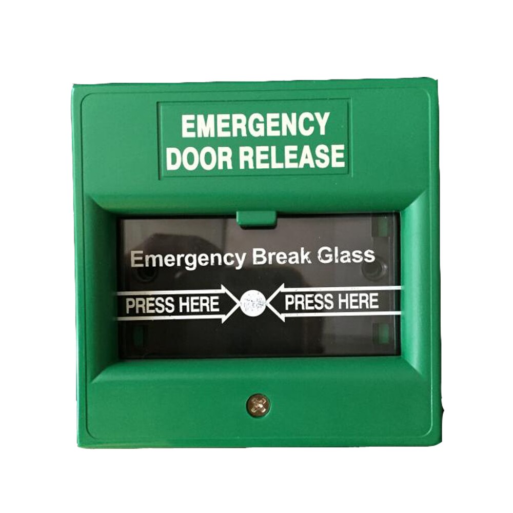 Nødudgangslåsningskontakter glasknap alarmknap brandalarm swtich knækglasudgang frigivelseskontakt: Grøn