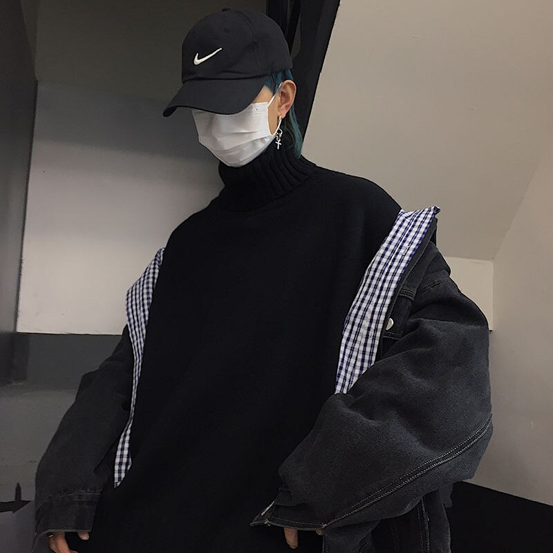 Winter coltrui heren warme casual gebreide trui herenkleding wilde losse koreaanse koppel breitruien m-xl