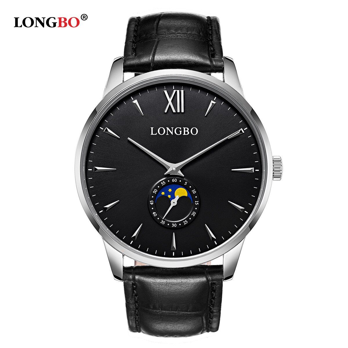 Longbo/50 Augustus Fase Multifunctionele Water Quartz Horloge Heren Riem Toevallige Horloge: YELLOW