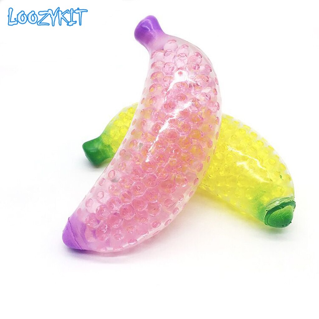 Squeeze Fidget Speelgoed Doos Pop Het Antistress Creatieve Spoof Vent Banaan Squeeze Speelgoed Sponsachtige Banaan Bead Stress Bal Speelgoed Volwassen