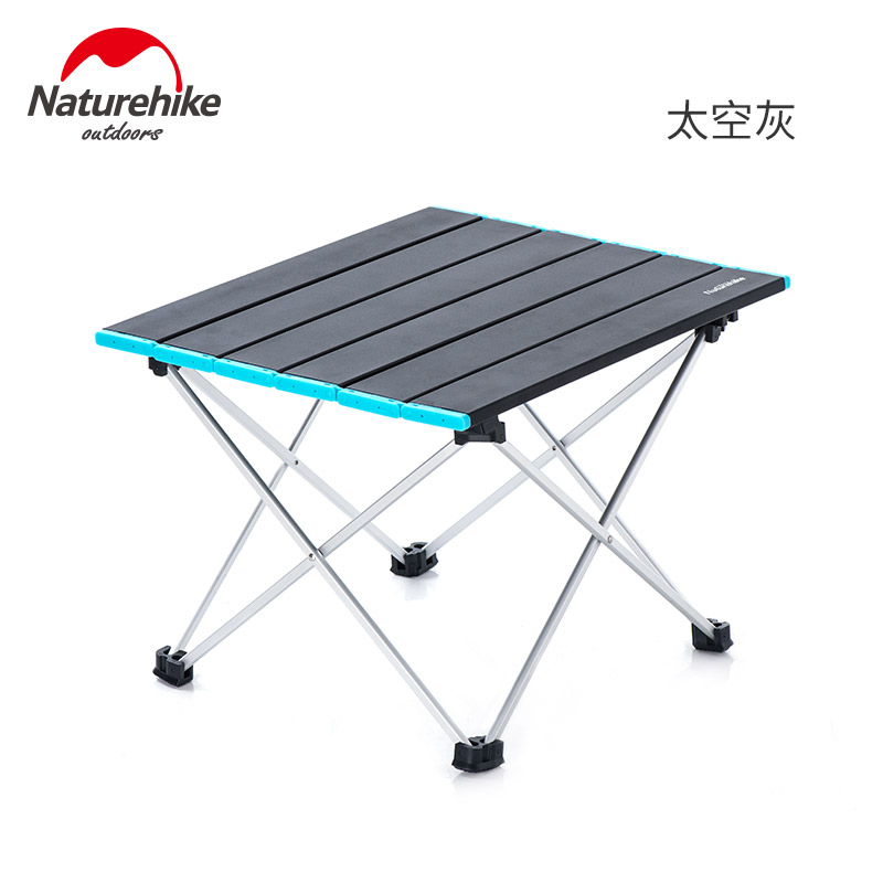 Naturehike Leichtes Kompaktes Roll Up Aluminium Tragbare Outdoor Faltbare Metall Garten Picknick Tisch Folding Camping Tisch Schreibtisch: Gray
