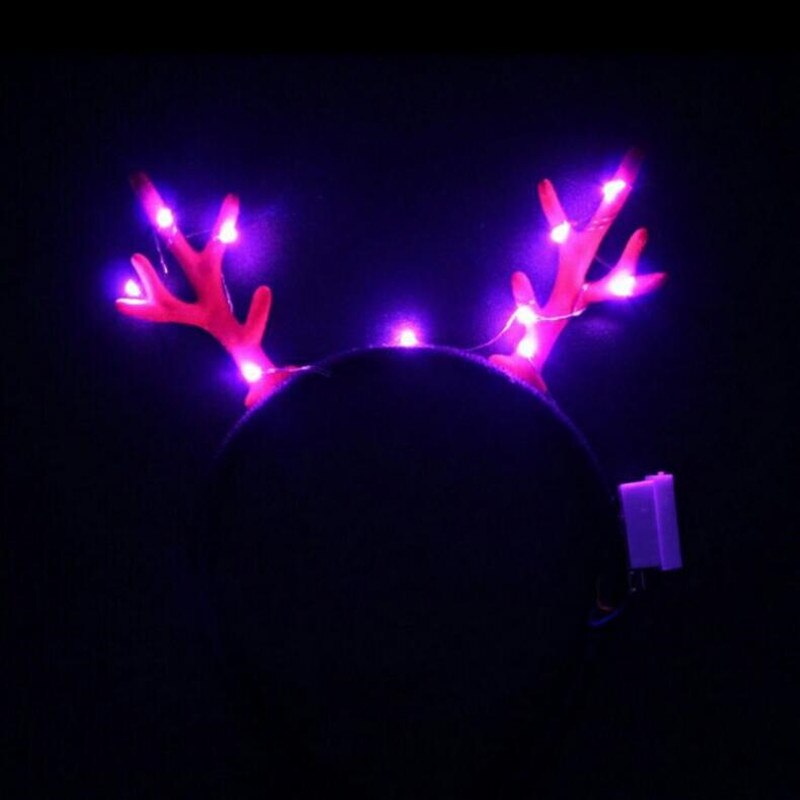 Diadema LED con cuernos parpadeantes para niños, alce adulto, ciervo, cuerno, diadema brillante, diadema, decoración para el hogar, , cumpleaños