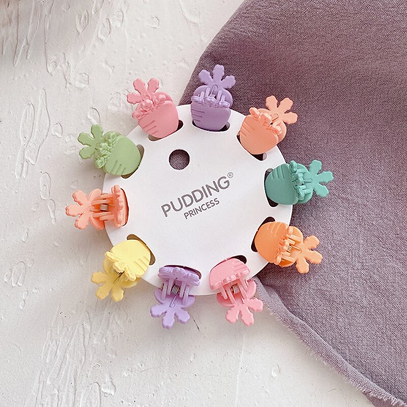 10PCS/Set Girls Cartoon Colorful Flower Mini Hair Claws Kids Sweet Hairpins Children Hair Accessories Cute Hair Clip: A5-2cm