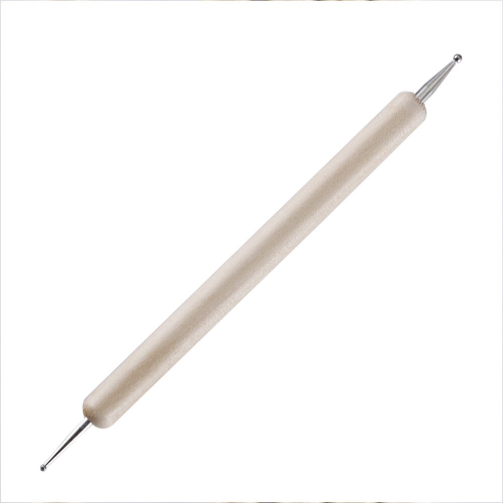 Lmdz 5Pcs Tweekoppige Houten Staaf Punt Boor Pen Diy Nail Punt Bloem Pen Houten Boor Pen