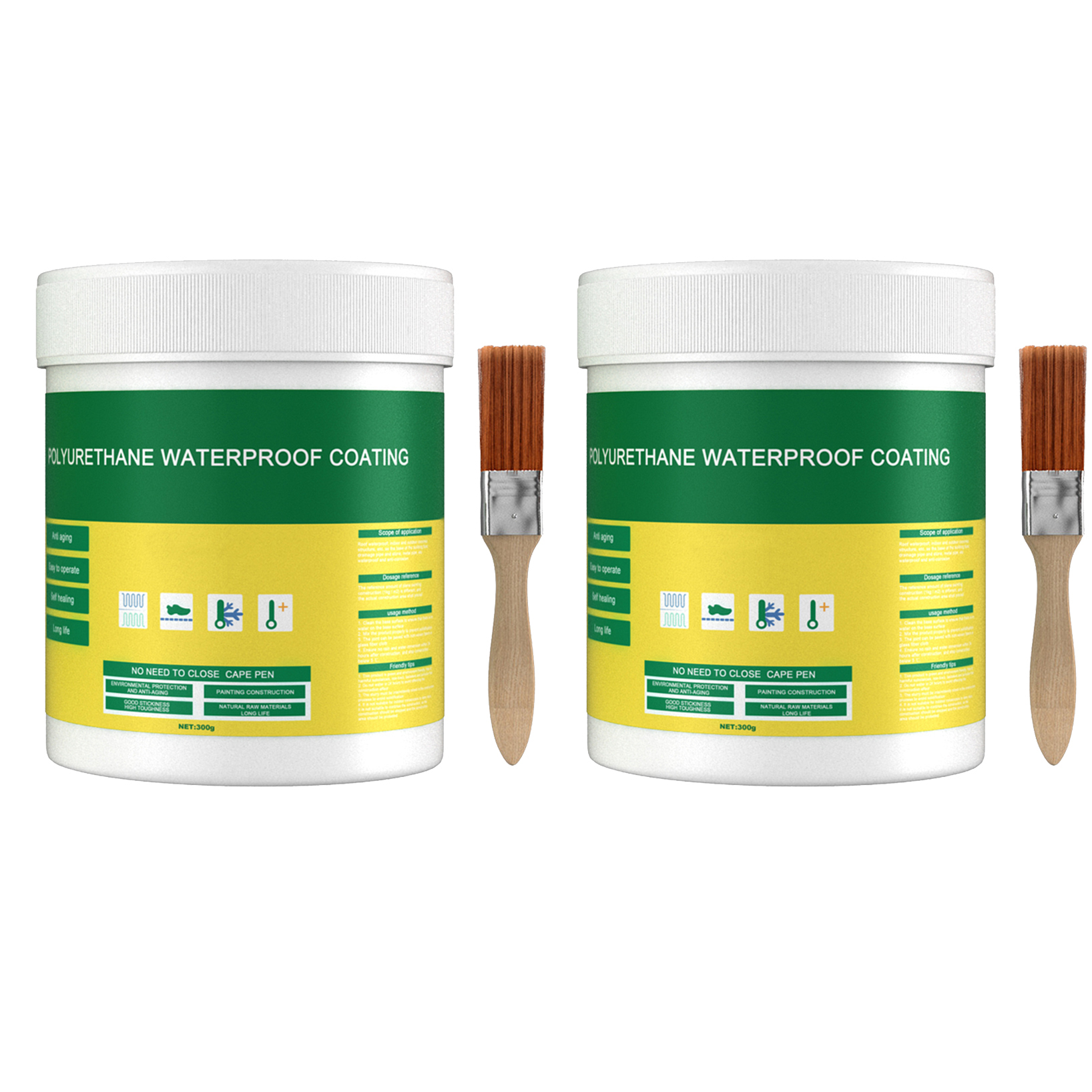 300/600/900/1200G Waterdichte Coating Afdichtmiddel Transparante Lijm Met Borstel Onzichtbaar Anti-Lek Dak Reparatie Gebroken Middel Gereedschap: Goud